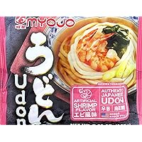Myojo Udon Japanese Style Noodles with Soup Base, Shrimp Flavor, 7.23-Ounce Bag (Pack of 15)