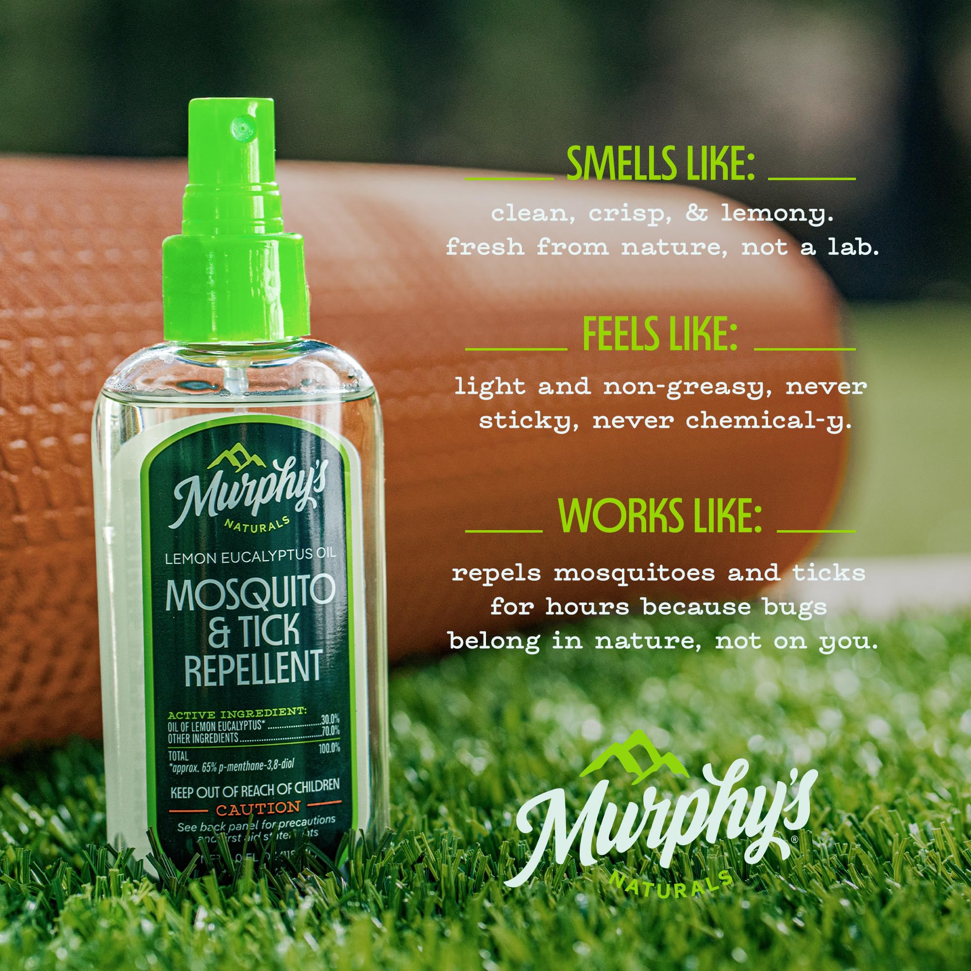Murphy's Naturals Mosquito & Tick Bug Repellent Spray, Oil of Lemon Eucalyptus for Skin + Outdoor Gear, DEET-Free, 4 Ounce Pump, 2-Pack