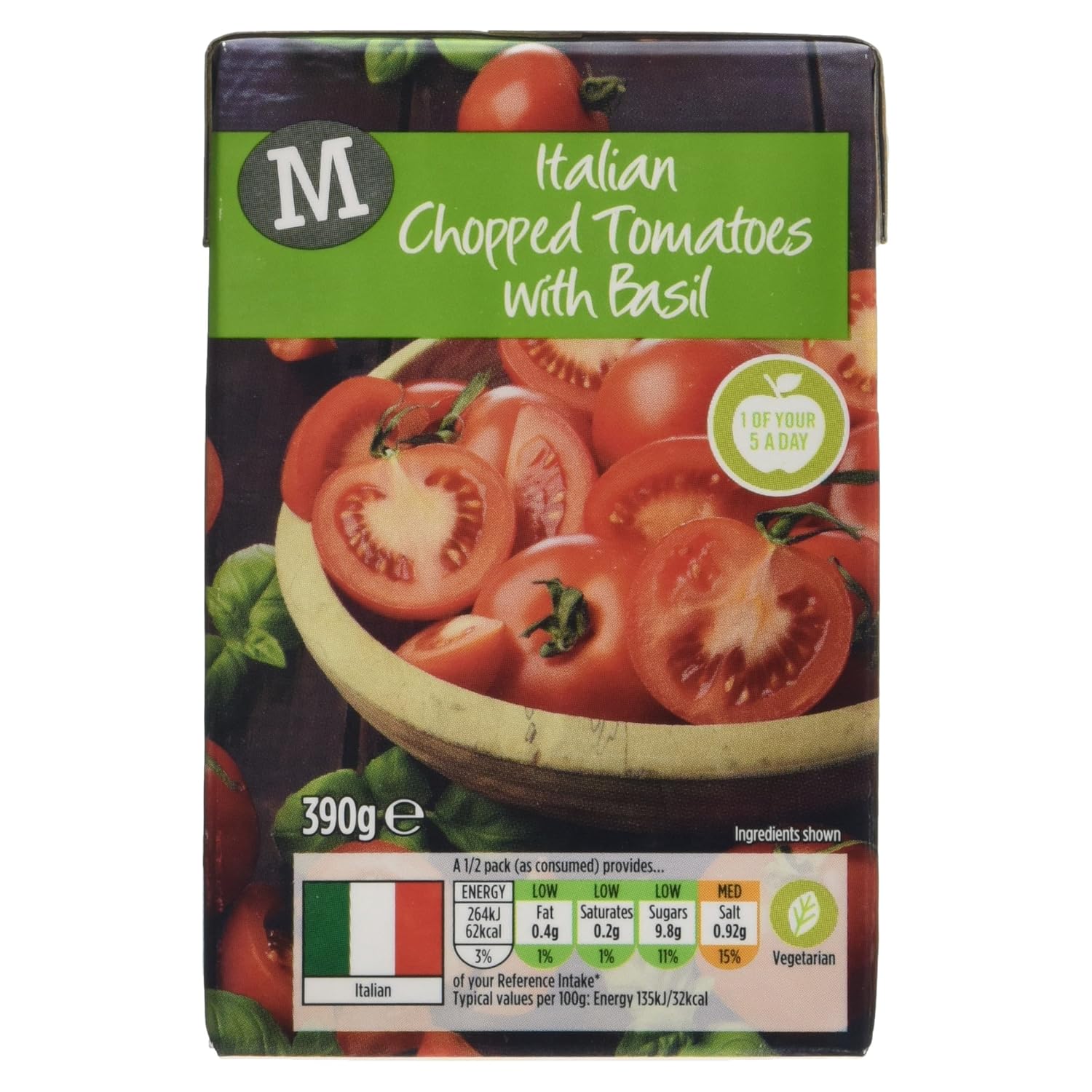 Morrisons Italian Chopped Tomatoes with Basil, 390g Amazon.co.uk