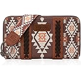 Wrangler Wallet Purse for Women Western Aztec Clutch Wristlet Wallet with Credit Card Holder