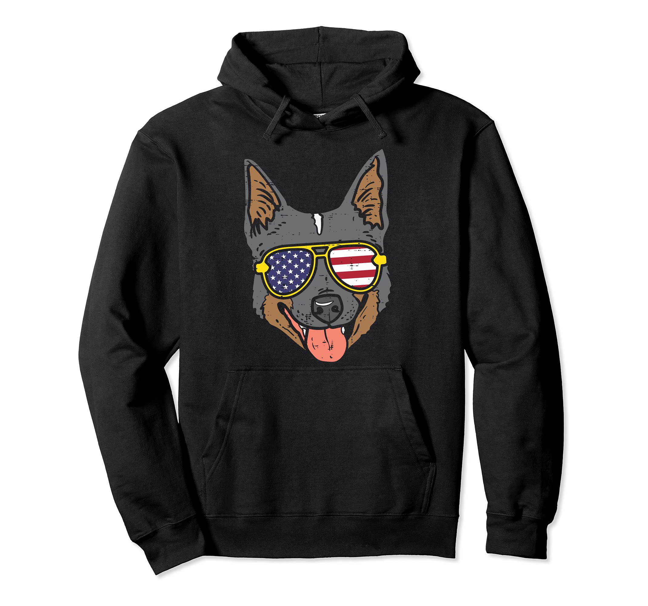 Australian Cattle Dog Heeler American 4th Of July Fourth Dog Pullover Hoodie