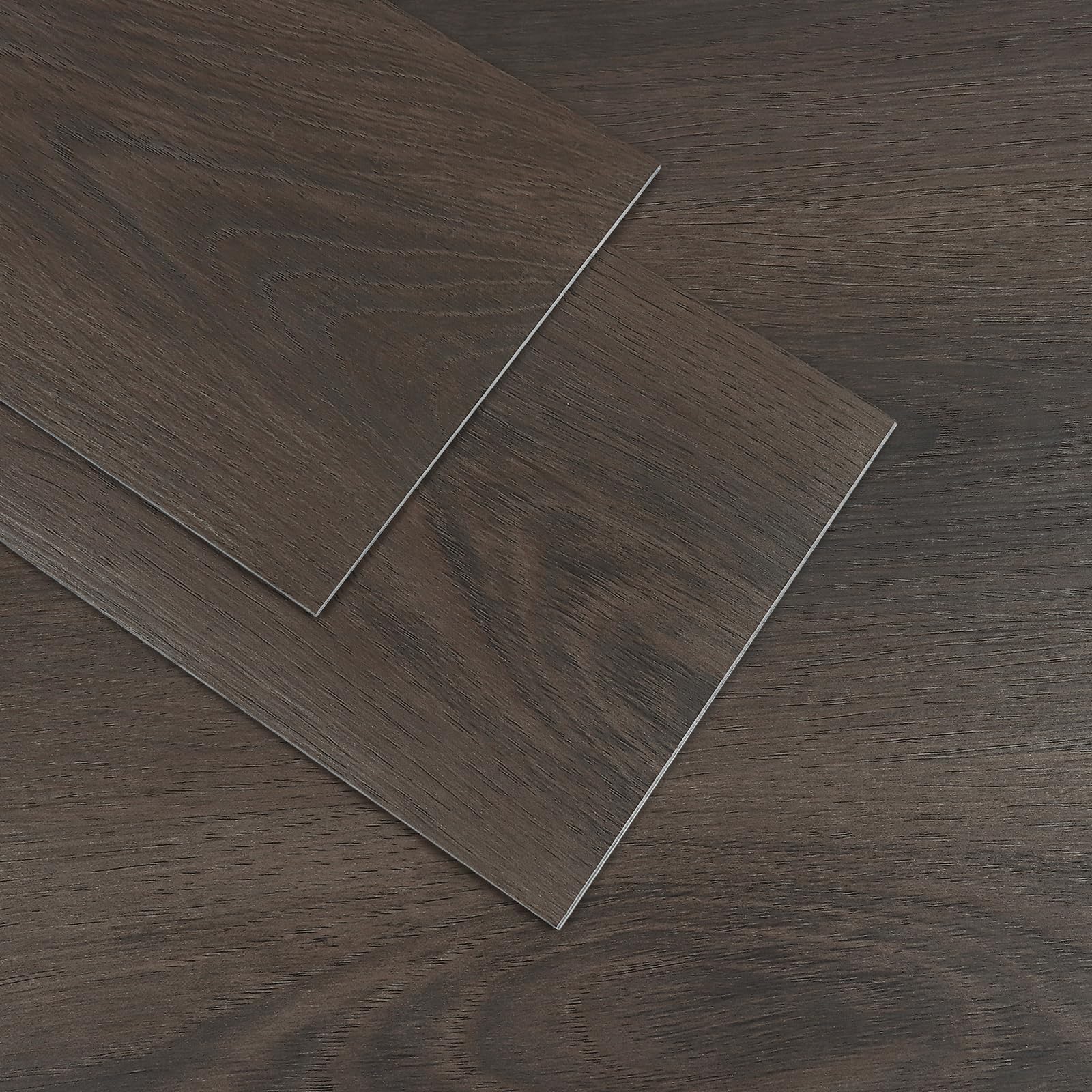 VaryPaper Dark Brown Wood Effect Vinyl Flooring Planks Peel and Stick Vinyl Floor Tiles 90cmx15cm 20 Pieces Kitchen Lino Flooring Laminate Flooring Stick on Floor Tiles Living Room Floor Vinyl Roll
