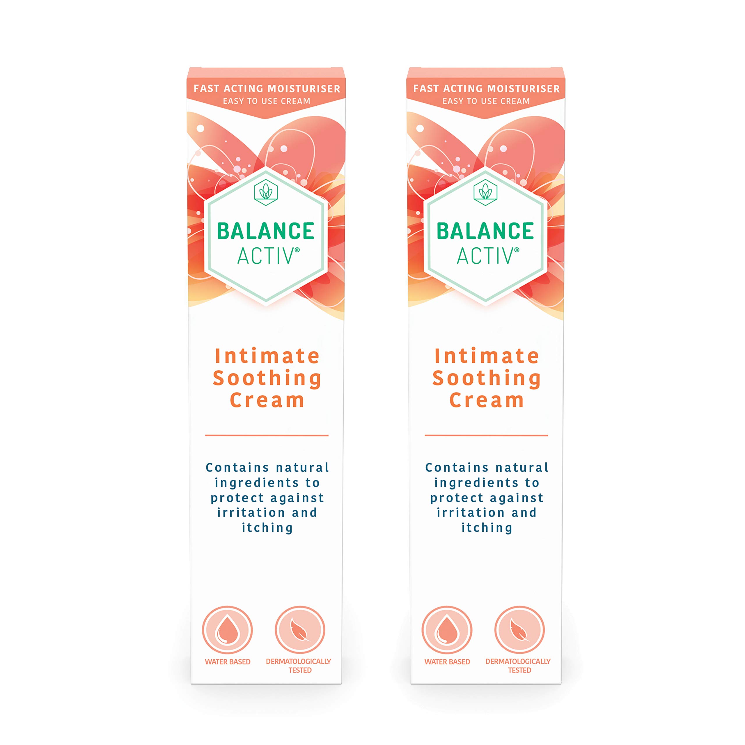 Balance Activ Intimate Soothing Cream, Fast-Acting Relief from Intimate Irritation for Women, Soothes Itching, Redness & Soreness, 2 Pack of 40mL Tubes