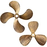 Gisafai 2 Pcs Metal Nautical Wall Art Decor Ship Airplane Propeller Wall Art Vintage Nautical Decorative Rustic Boat Propelle