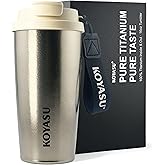 100% Titanium Body 16oz Travel Mug – Double-Wall Insulated Cup, Leak-Proof Lid, Lightweight, BPA-Free Metal Tumbler, Wide Mouth, Durable & Uncoated, Hot 6H/Cold 24H, for Camping or Commute (Lunar)