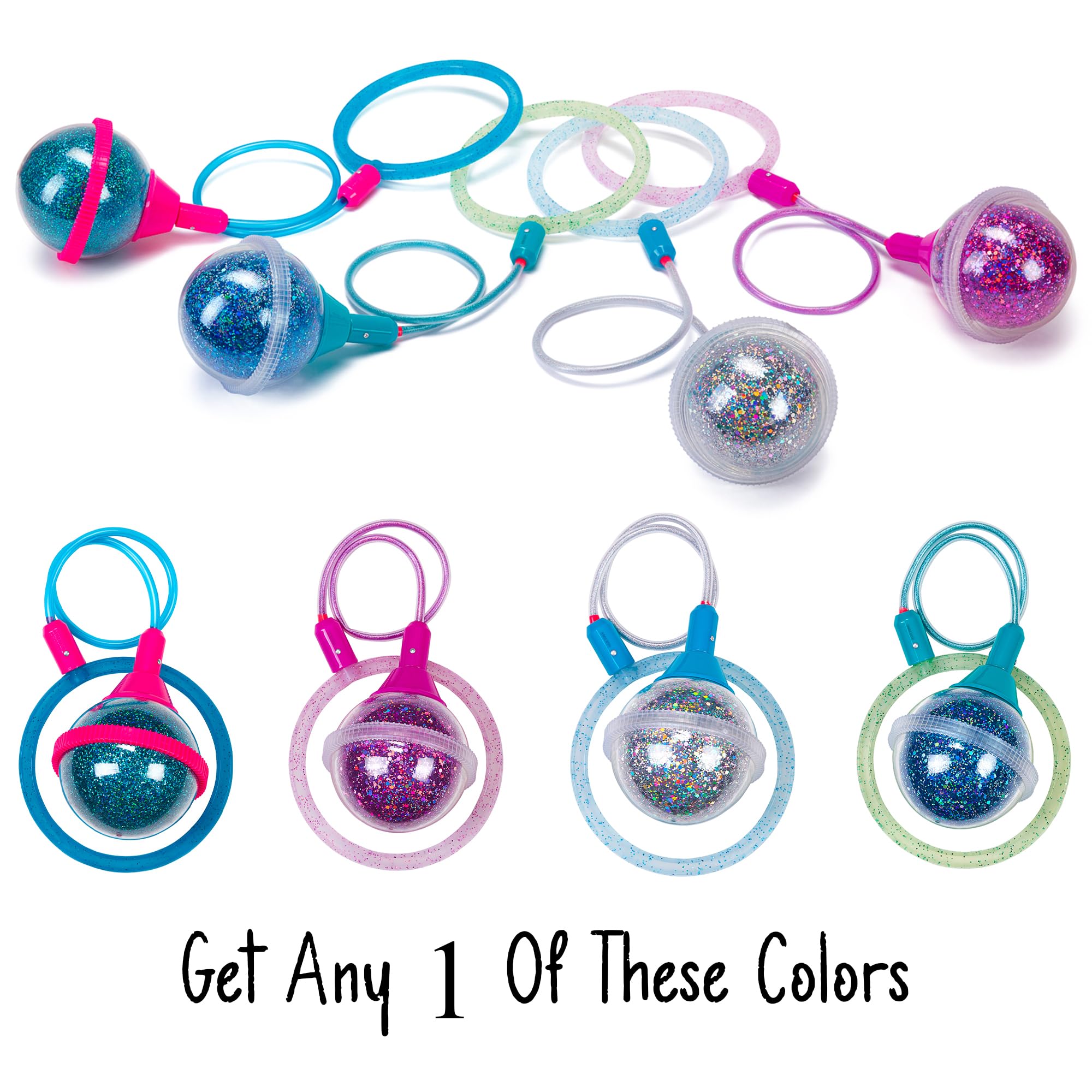 KESS Ice Hopper (Colors Will Vary) - Glitter Filled Hopper Ball - Fun Way to be Active - Aids in Coordination