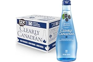 Clearly Canadian Mountain Blackberry Sparkling Spring Water Beverage, Natural & Carbonated, Flavored Seltzer Water, 1 Case (12 Bottles x 325mL)