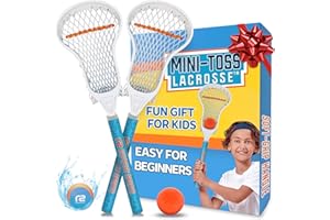 REFRESH SPORTS Mini Toss Lacrosse Set – The Ultimate Game for Boys & Girls - Best Gift for Kids, Teens or Adults - Comes with Lacrosse Ball & Water Skip Ball - Full Size Large Basket for Easier Catching & Throwing