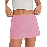 Micoson Mini Skirt with Shorts Micro Skorts for Woman Cute Cotton Linen Y2k Short Skirts Trendy Club Outfits Streetwear