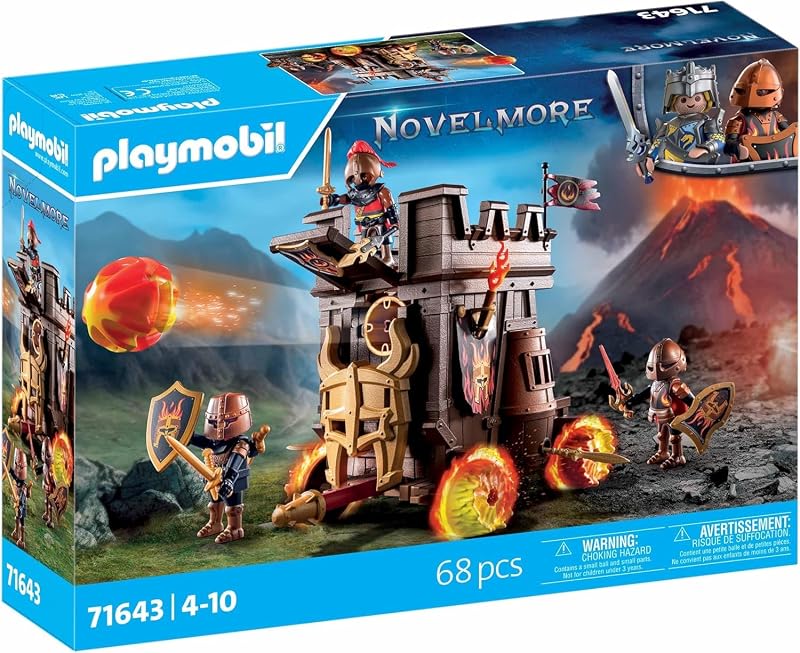 71643 Char de Combat avec Canon à feu - Novelmore - avec Trois Chevaliers Burnham Raiders - Comprenant Divers Accessoires pour des batailles palpitantes - Dès 4 Ans