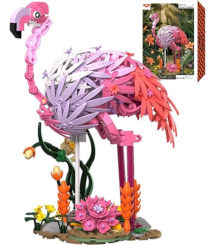 Amazon.com: JEKCA Flamingo 01S-M02 | Bird Plastic Building Blocks