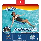 SwimWays Pack-N-Float 2-in-1 Pool Chair and Tote Bag, Blue Palm