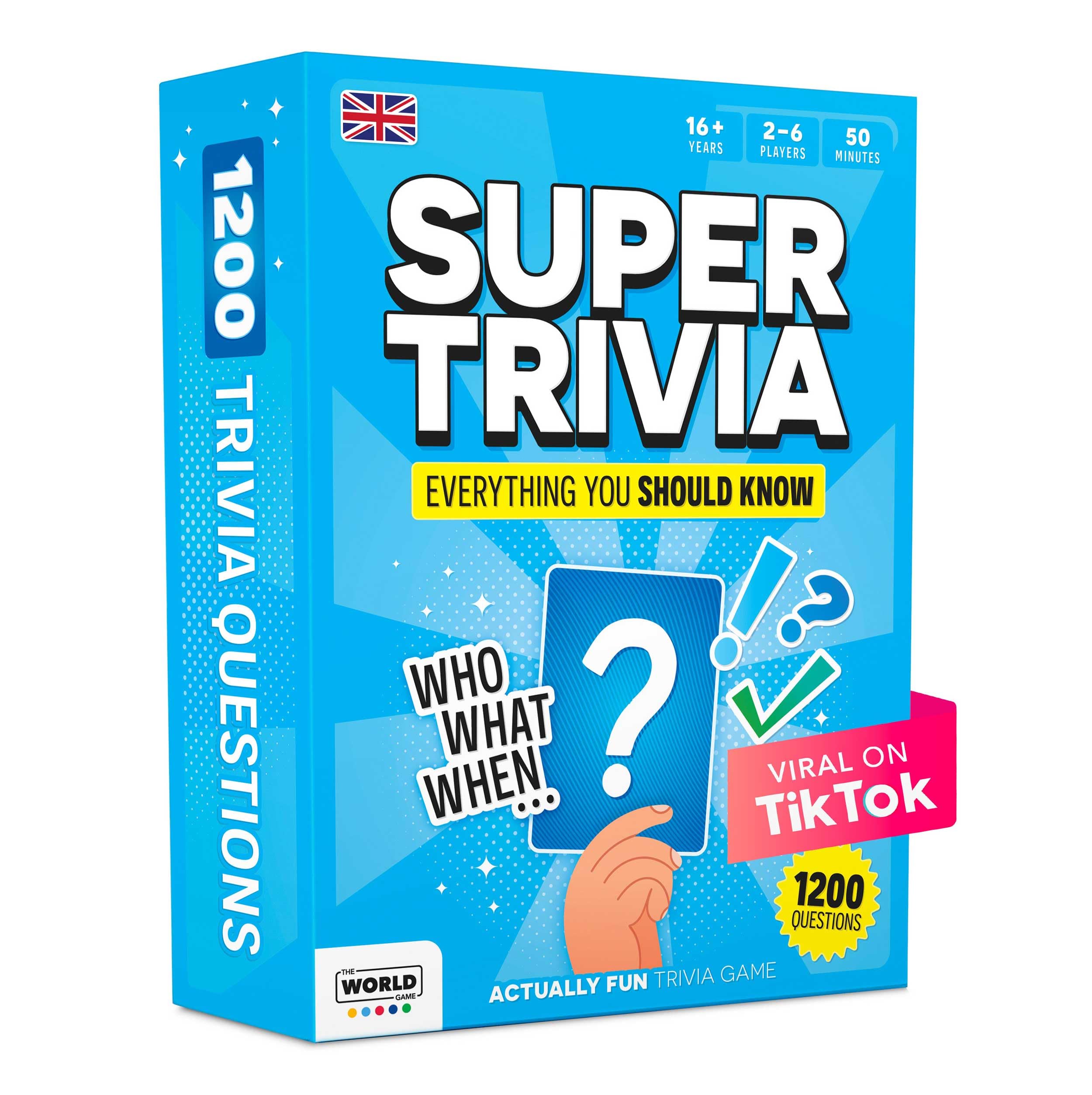 Super Trivia Games for Adults with 1200 Questions - Fun Board Game with Trivia Cards - Family Game for Teens and Adults - Fun Party Games for Teenage Boy Gifts