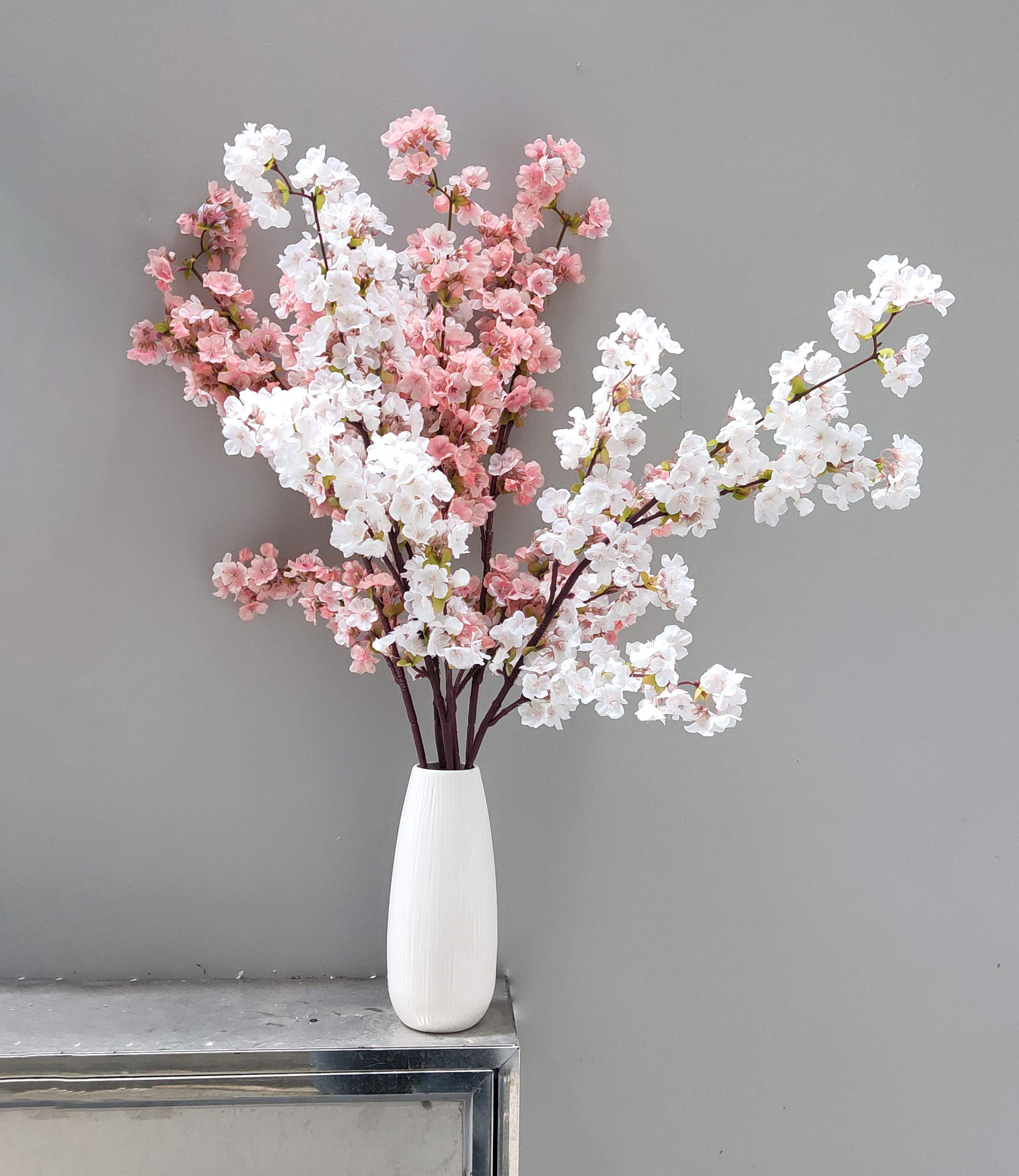 Artificial Cherry Blossom Branches Flowers Stems Silk Tall Fake Flower