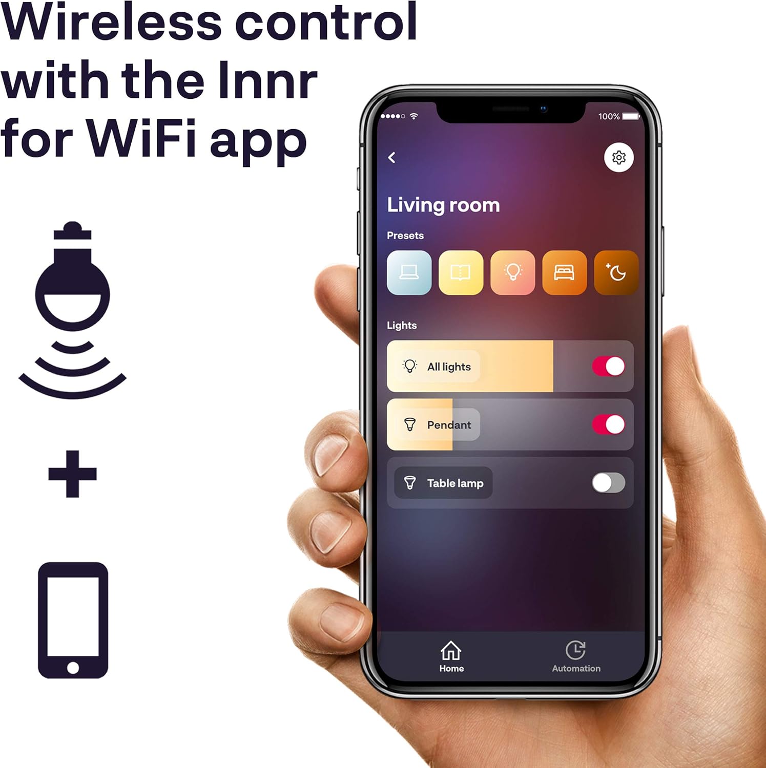 Innr WiFi Smart Bulb E27, White & Colour, Works with Alexa & Hey Google (No Hub Required), Dimmable, 16 Million Colours - Image 3