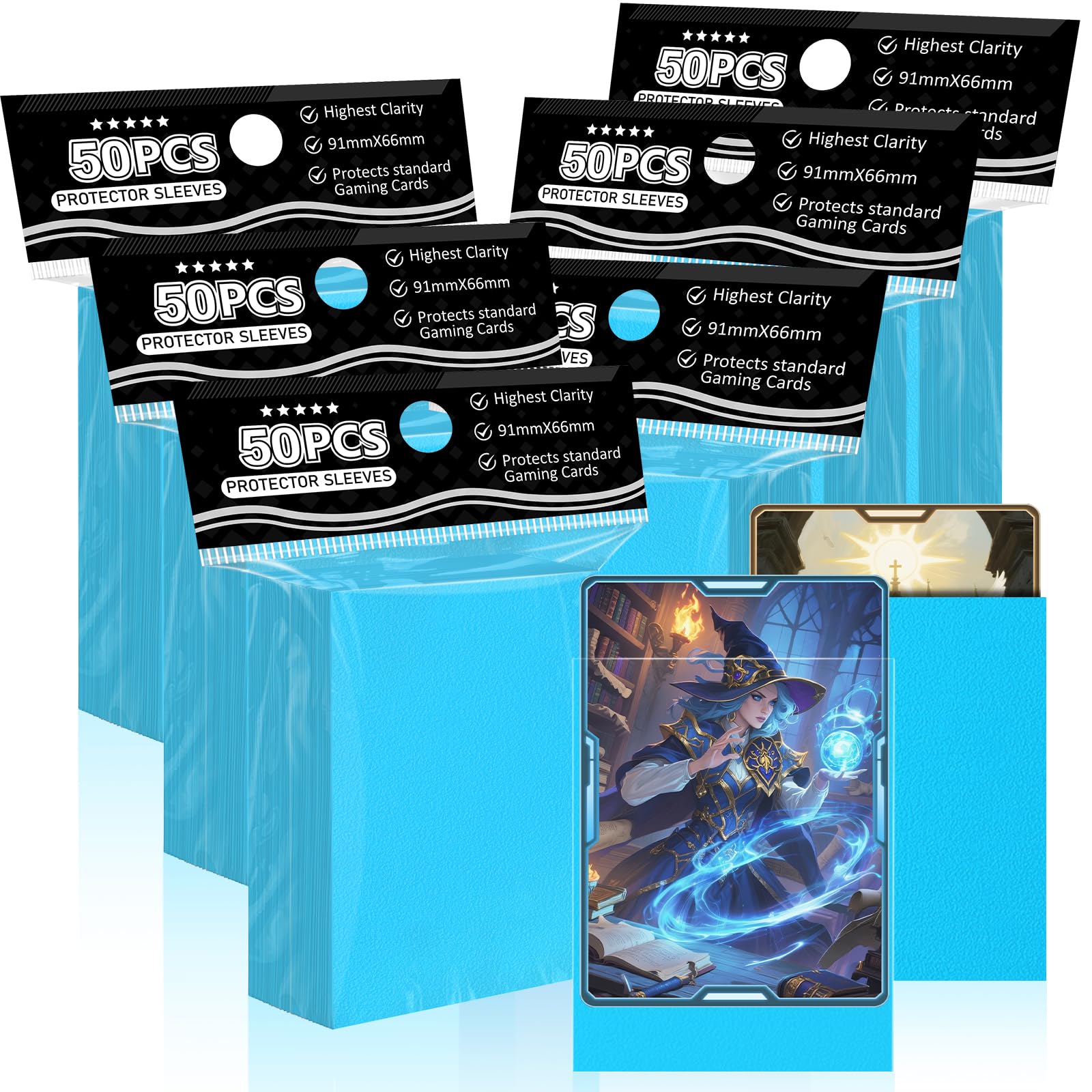 Trading Card Sleeves Perfect Fit MTG Matte Sleeves (Blue, 300)