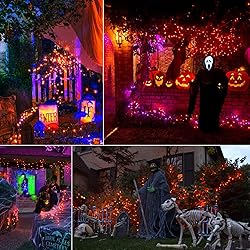 Brizled Orange Lights Halloween, 2 Pack 39.37ft 120