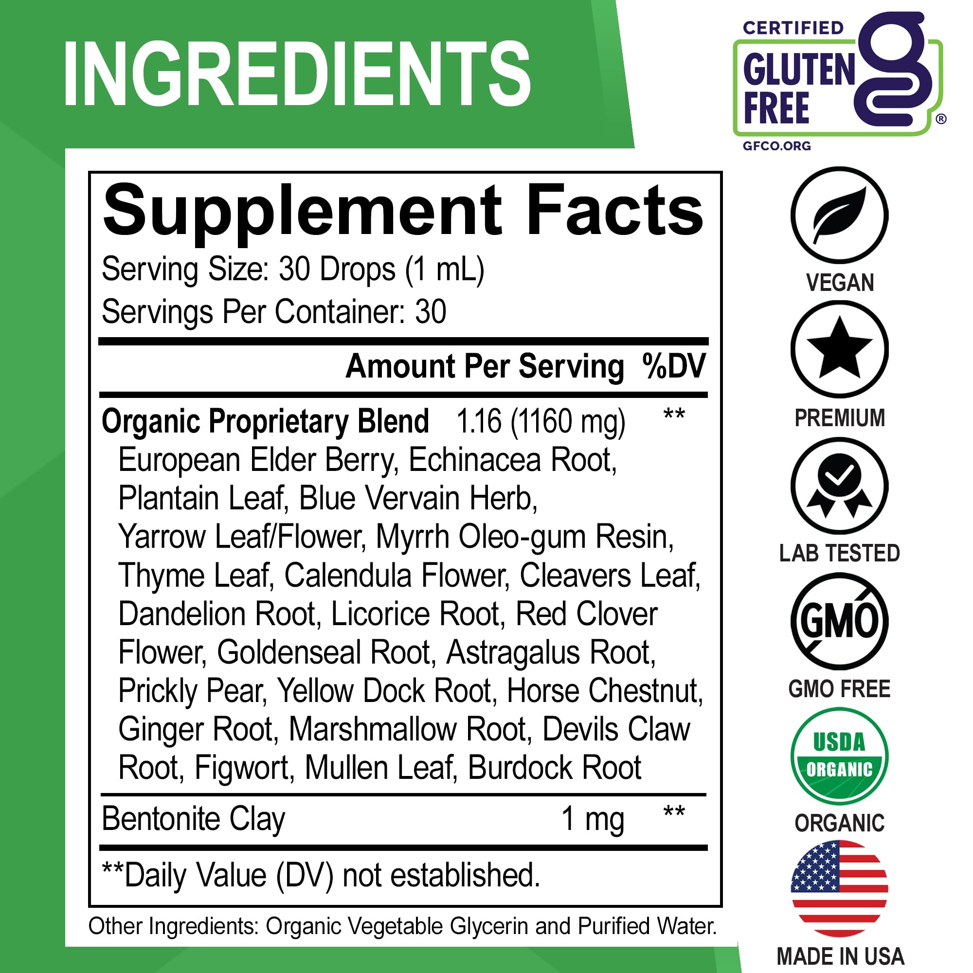 Lymphatic Drainage Supplements Drops - Organic Lymphatic Support Liquid Drops Cleanse with Echinacea, Lymph System Support Supplement, Lymph Node Detox Cleanse System Drainage - 1oz Non-GMO Organics