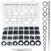 600 Pcs O Ring Assortment Kit, Nitrile Rubber O Ring Kit, 36 Sizes | Pressure Washer O Ring Kit for Faucet, Hose, Automotive, Air Gas Plumbing Sealing Repair, Black