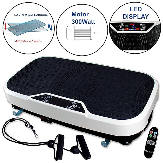 @tec Vibrationsplatte Fitnessstation Vibration-Trainings-Gerät Bauch Beine Po Vitaplate SE by effektiver Vibrationstrainer gr