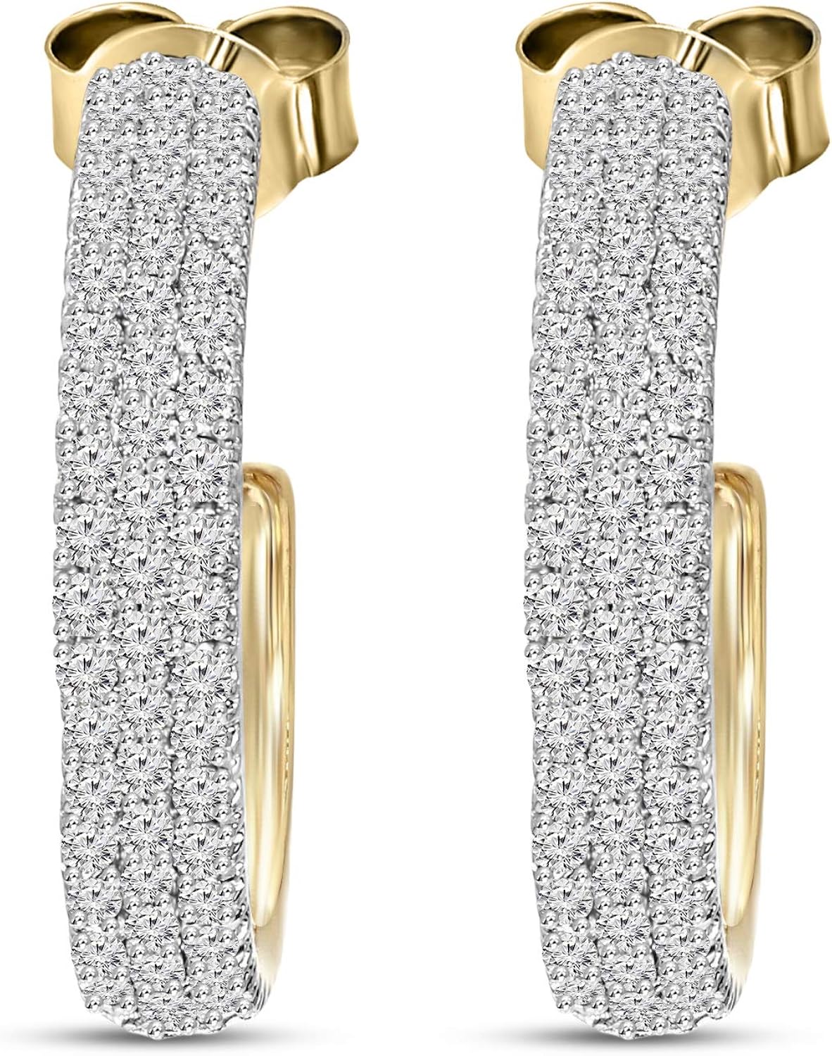 Natural Diamond Earrings 1 Ct Diamond Earring 14K White Gold Diamond Huggie Hoop Earrings SI-GH Quality Natural Diamond Earrings Real Diamond Earrings For Women