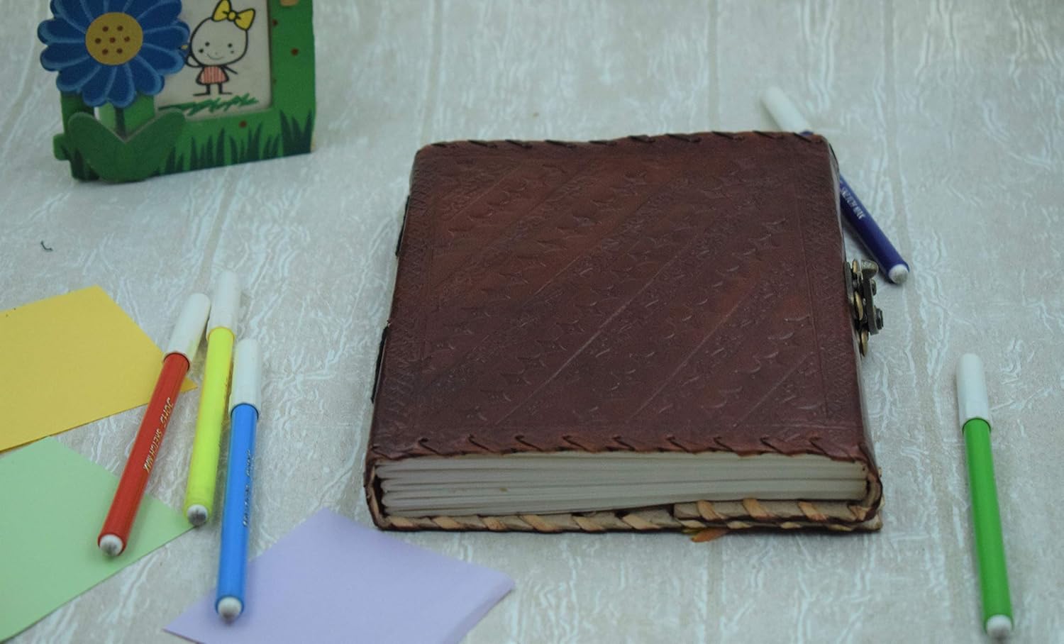 OVERDOSE Dragon with Stone Embossed Leather Journal - Image 4