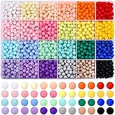 1440Pcs 6mm Candy Color Matte Acrylic Round Beads, 24 Colors Assorted Plastic Bubble Gum Beads with Hole Loose Beads Bulk for Bracelets Necklace Jewelry Making DIY Crafts