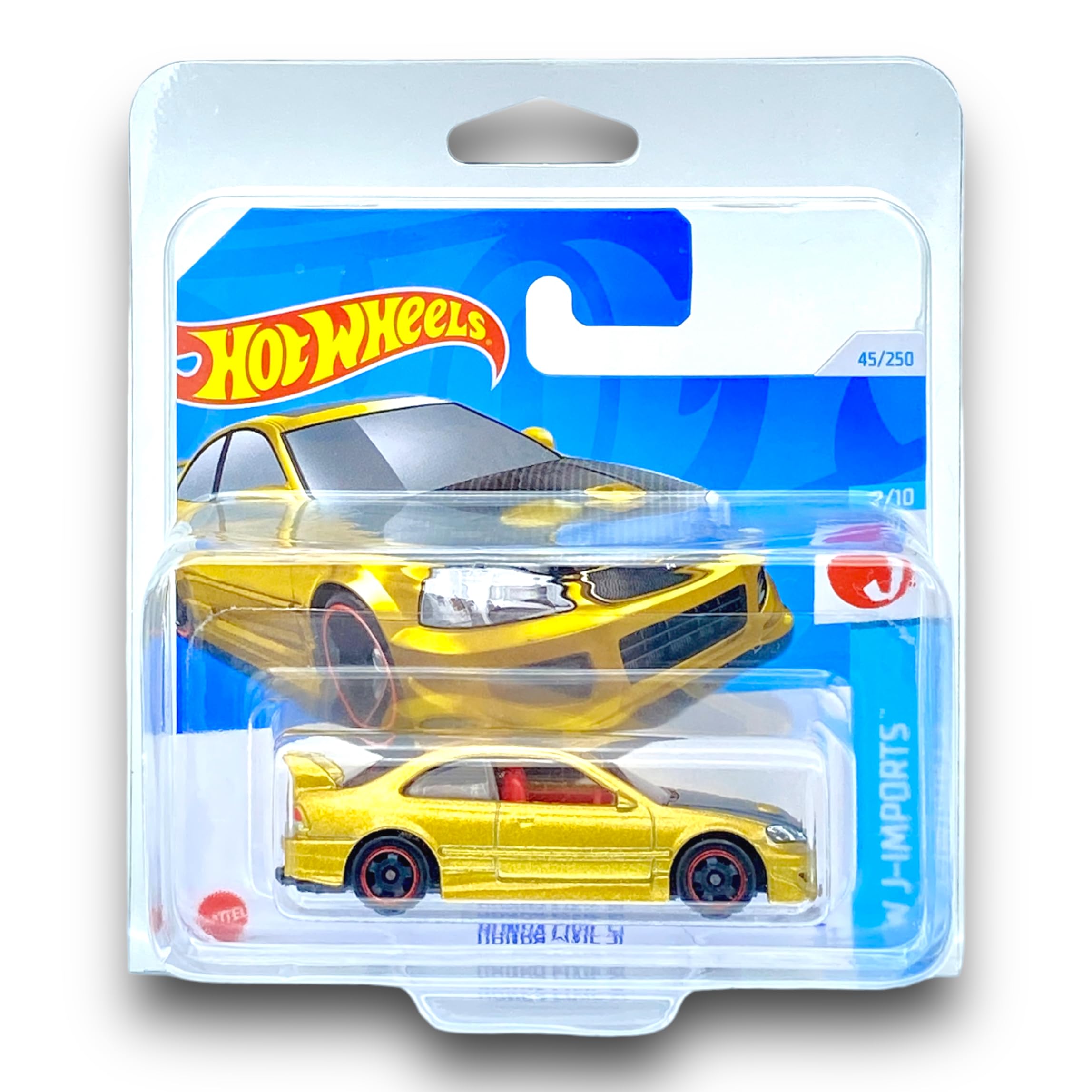 Hot Wheels Honda Civic Si (Gold & Black) 2/10 HW J-Imports - 2024-45/250 (Short Card) - COMES IN A KLAS CAR KEEPER SHORT CARD PROTECTOR CASE - HTC41