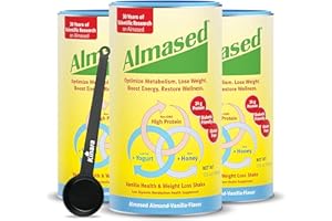 Almased Vanilla Protein Powder for Women & Men - Gluten-Free Meal Replacement Powder Supports Weight Loss & Muscle Retention - Low-Glycemic High Plant Based Protein Shake - 17.6 oz (3 Pack)