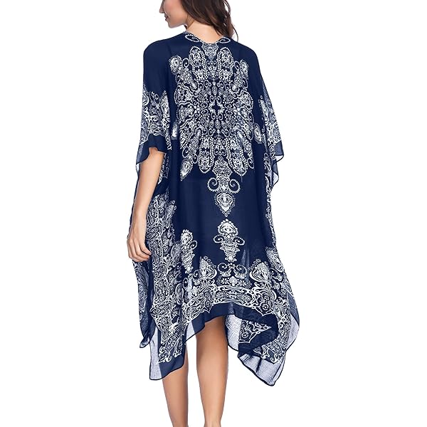 Blue Island Women's Fringe Hem Loose Caftan Swim Cover Up, White at Amazon  Women's Clothing store
