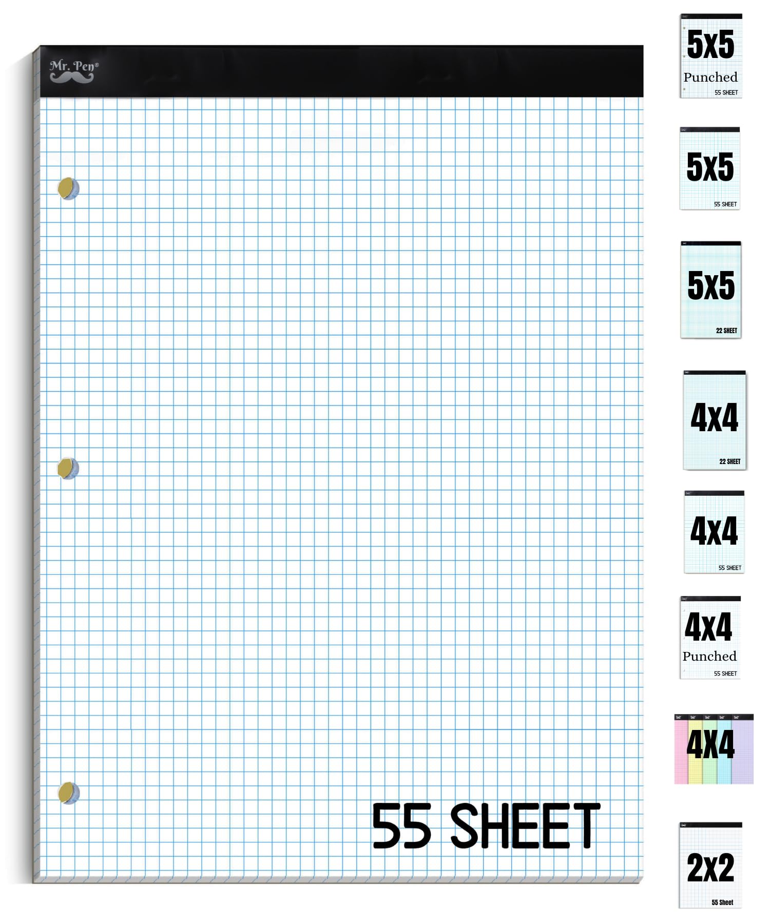 Mr. Pen- Engineering Paper Pad, Graph Paper, 5x5 (5 Squares per inch), 8.5