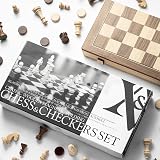 A&A 15 inch Magnetic Wooden Chess Set Folding Board Staunton 3 inch King view 8