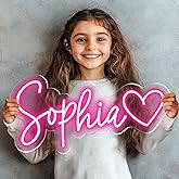 Custom Neon Sign – Personalized LED Neon Name Sign for Wall Decor, Bedroom, Birthday Gifts for 10 Year Old Girls, Wedding Proposal, Party Backdrop, Kids Room Decor, Customizable LED Light (Pink)