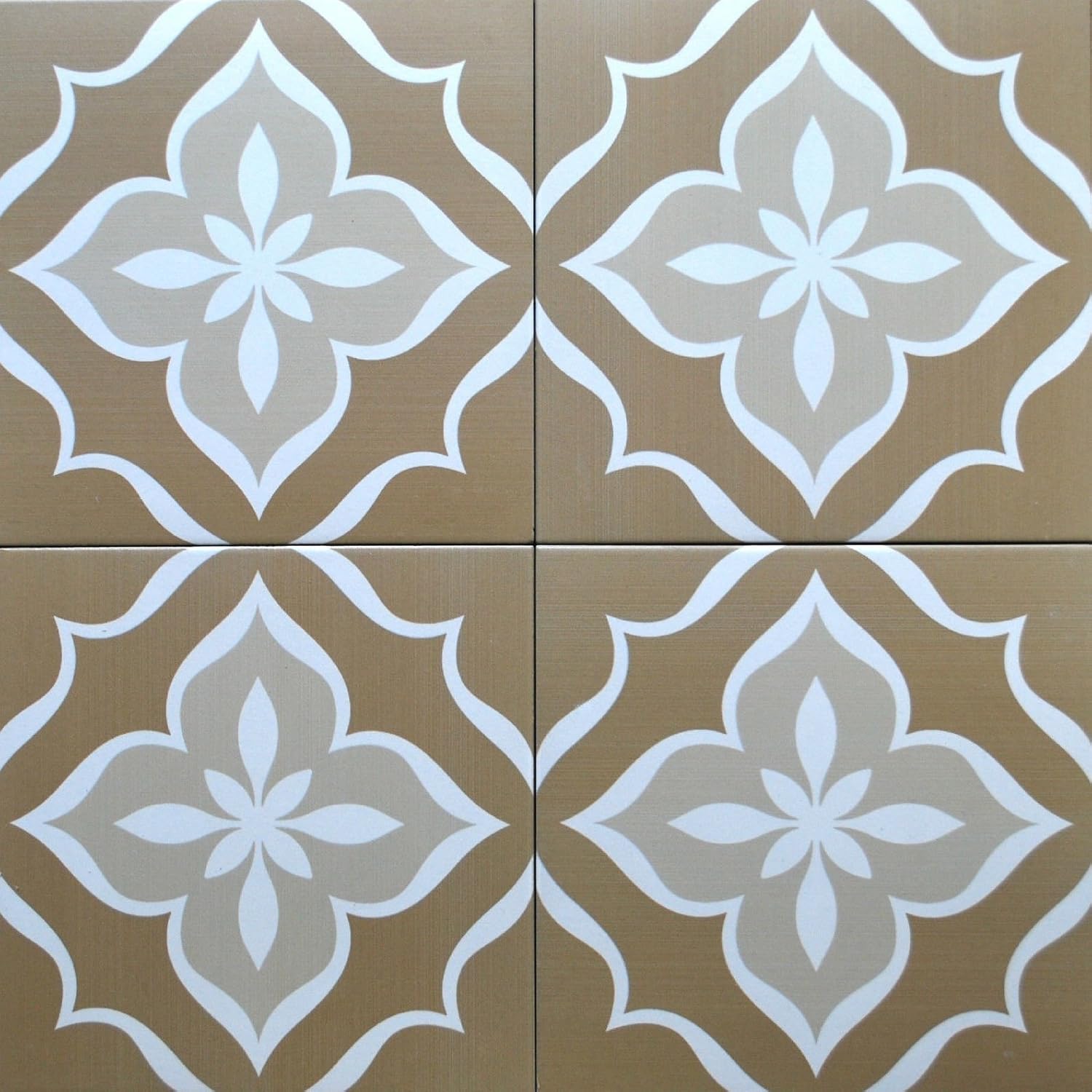 8x8 Flora Beige Porcelain Stoneware Matte Finish Floor And Wall
