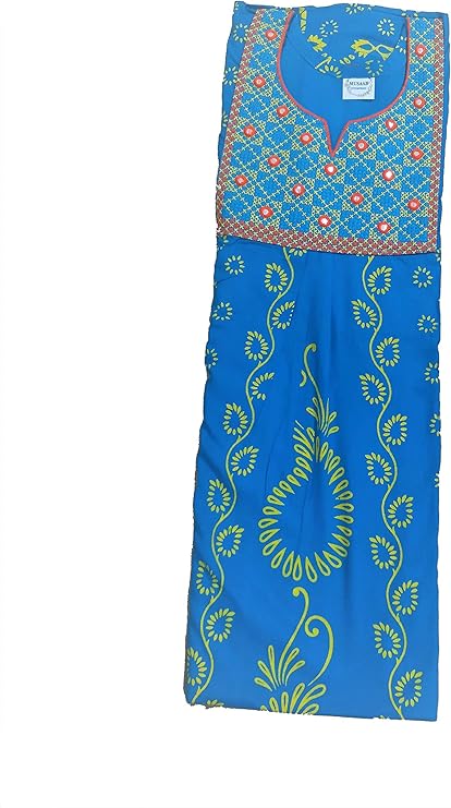 Buy pure cotton embroidery mirror work nighty for women size xl blue Buy pure cotton embroidery mirror work nighty for women size xl blue