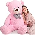 MaoGoLan Giant Pink Teddy Bear Stuffed Animal 5 Feet,Soft Cuddly Smiling Face Big Teddy Bear Plush Gift for Boyfriend Girlfriend