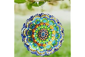 DOSMINE Wind Spinners Outdoor 12'' 3D Stainless Steel Wind Spinners for Yard and Garden Decor