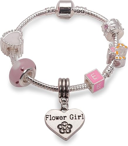 personalised flower girl bracelets