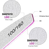 Fandamei 10 Pcs Nail File Set 5 Shapes 100/180 Grit Emery Boards Acrylic Gel view 3