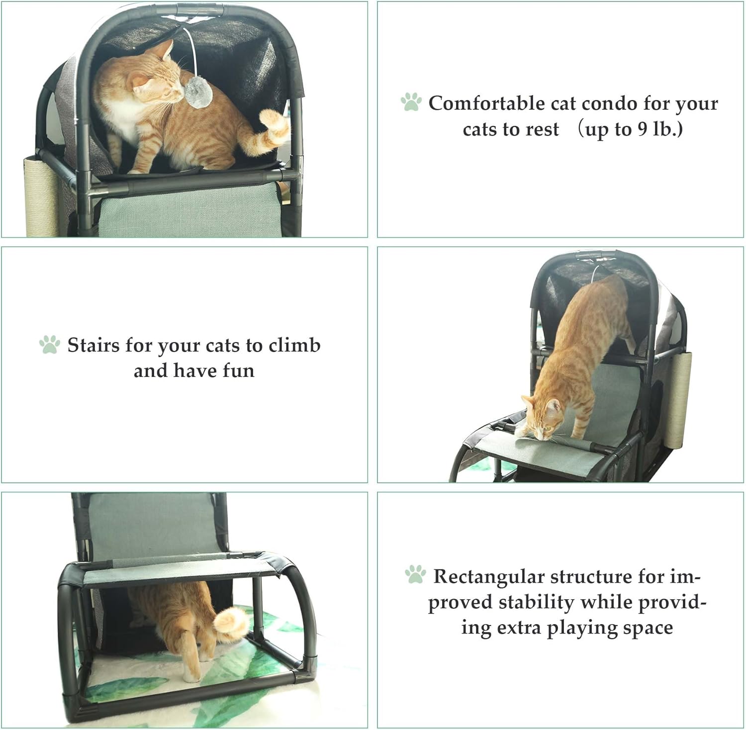 CO-Z 4 in 1 Multi-Functional Cat Tree Condo Furniture, Super Stable Cat Tower House, Combined with Cat Bed, Cat Climber, Peek Holes, Scratching Post & Dangling Toy : Pet Supplies