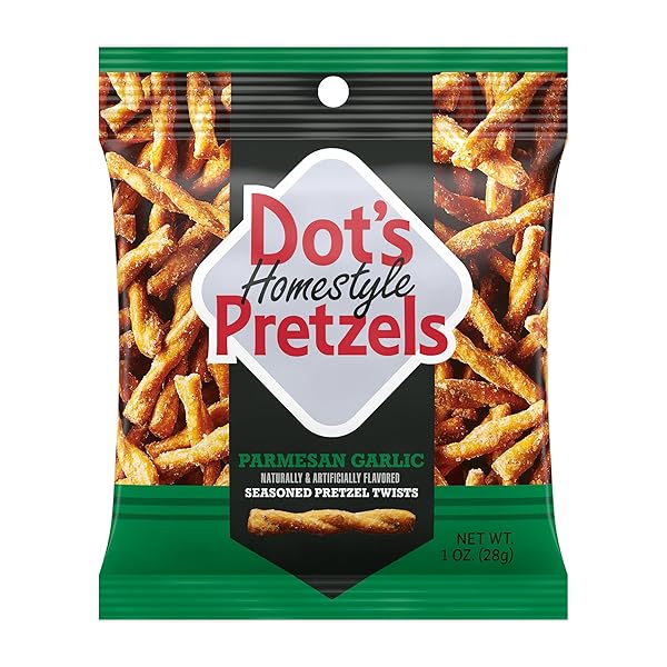 DOT’S HOMESTYLE PRETZELS VARIETY PACK, ORIGINAL, HONEY MUSTARD, AND PARMESAN GARLIC TWIST SNACK, 1OZ INDIVIDUALLY SIZED BAGS (18 COUNT)