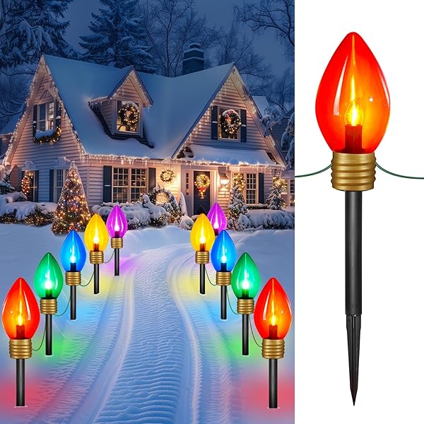 MINETOM JUMBO CHRISTMAS LIGHTS, C9 OUTDOOR PATHWAY MARKER...