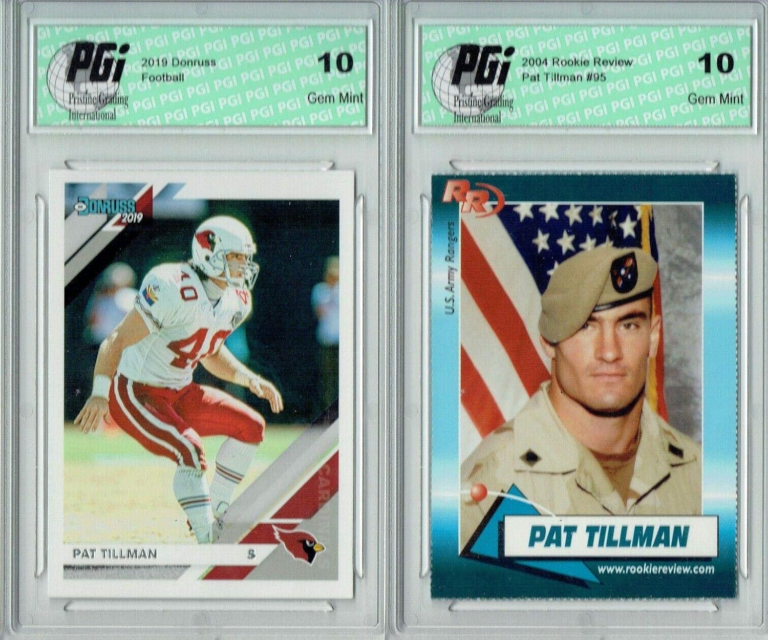 Amazon Pat Tillman 2019 Donruss 2003 Rookie Review 2 Card Lot 