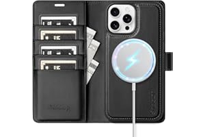 Shieldtop Compatible Magsafe Magnetic 2 in 1 Detachable iPhone 14 Pro Max Wallet Case with Card Holder Credit Slots Men Women,PU Leather RFID Blocking Flip Kickstand for Apple 14 Pro Max,Black