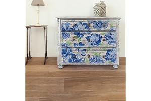 Flortlias Large Decoupage Paper for Furniture, Floral Printed Tissue Paper for Furniture, DIY Crafts Rice Papers, Abstract Blue Peony, Letter 33.07" x39.37"