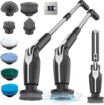 Leebein Electric Spin Scrubber Upgraded with Remote Control & 8 Heads
