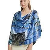 PANTONIGHT Scarfs for Women Fashion Long Floral Scarf Lightweight Silk Feeling Head Scarf Printing Shawls Double Sides