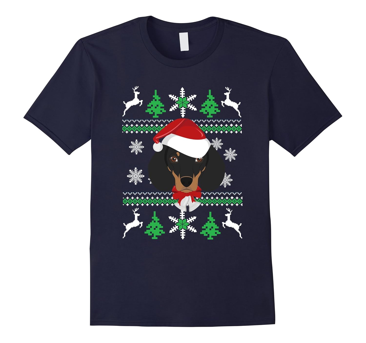 Dog Christmas Dachshund Shirt Retro Ugly Xmas Animal Lover T-ANZ