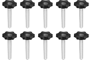 NACX M8 x 50mm Thread Clamping Knob, Thumb Screw, Star Hand Knob Tightening Screw Knob for Machinery, 10Pcs