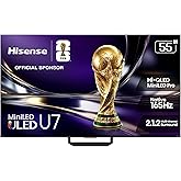 Hisense 55" U7 Mini-LED ULED 4K UHD Best Premium Gaming Google Smart TV (55U7SG, 2026 NEW) - Hi-QLED, Native 165Hz, VRR 330, 